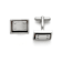 Wood inlay Stainless Steel Plate Design Cuff Links