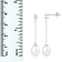 7-7.5mm White Cultured Freshwater Pearl and Cubic Zirconia Rhodium Over
Sterling Silver Earrings