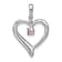 Rhodium Over 14k White Gold Lab Created Pink Sapphire and Diamond Heart Pendant