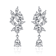 Marquise And Pear Shape CZ Cluster Drop Earrings In White Gold Over Brass