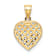 10K Yellow Gold Cut-Out Textured Woven Heart Charm