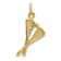 14k Yellow Gold Polished and Textured Lacrosse Sticks pendant
