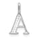 14K White Gold Diamond Letter A Initial Pendant