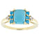 Turquoise, Neon Apatite And White Zircon Ring In 18K Gold Over Sterling
Silver 0.40ctw