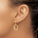 14k Yellow Gold and Rhodium Over 14k Yellow Gold Diamond-Cut Stars in
Circle Dangle Earrings