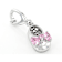 Pink Cubic Zirconia Platineve Over Sterling Silver  Baby Girl Boot Charm 0.53ctw