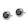 Stainless Steel Polished 5mm Bezel Black CZ Stud Post Earrings