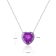 Amethyst 2.8ct Heart Shape Pendant Necklace with Matching Enamel Bezel Setting
