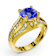 14K Yellow Gold Tanzanite and Diamond Ring 1.91 ctw