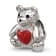 Sterling Silver Enamel Bear with Red Heart Bead