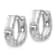 Rhodium Over 14k White Gold 9/16" Diamond-Cut Patterned Hinged Hoop Earrings