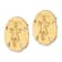 14k Yellow Gold Polished and Textured Sand Dollar Stud Earrings
