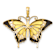 14k Yellow Gold Multi-Color Enameled Butterfly Pendant