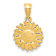 14k Yellow Gold Polished and Textured Sun with Face Pendant