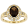 Smoky Quartz, Champagne Diamond And White Zircon Ring In 18K Gold Over
Sterling Silver 1.80ctw