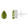 8x5mm Pear Shape Peridot Rhodium Over Sterling Silver Stud Earrings