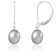 7-8mm Gray Cultured Freshwater Pearl Rhodium Over Sterling Silver Earrings