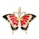 14k Yellow Gold Multi-Colored Enameled Butterfly Pendant