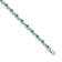 Rhodium Over 14k White Gold Emerald Gemstone Bracelet