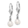 Rhodium Over Sterling Silver Beaded Freshwater Cultured Pearl Leverback
Dangle Earrings