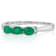 Emerald And Lab-Grown Diamond Three-Stone Ring In Sterling Silver