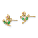 14K Yellow Gold Cubic Zirconia Children's Flower Post Earrings