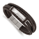 Brown Rubber and Stainless Steel Brushed 8-inch with 0.5-inch Extension Bracelet