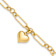 14k Yellow Gold Polished Heart Charm Link Bracelet