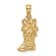 14k Yellow Gold Solid 3D Polished and Textured Christmas Stocking Pendant