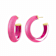 14K Yellow Gold Over Sterling Silver Illusion Acrylic Hoops in Dahlia Pink