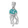 Rhodium Over Sterling Silver Polished Crystal Jellyfish Pendant