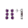 Purple Cubic Zirconia Platinum Over Silver February Birthstone Earrings 7.98ctw