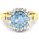 3.33ctw Blue Aquamarine and Diamond 14K Yellow Gold Halo Ring