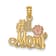 14K Two-Tone Number 1 MOM Script with Flower Charm