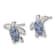 Rhodium Over Sterling Silver Polished Crystal Turtle Post Earrings