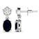 1.50ctw 14K White Gold Blue Sapphire and White Diamond Halo Earrings