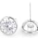 Large Bezel Set CZ Stud Earrings In Sterling Silver