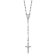 Rhodium Over 14K White Gold Polished Faceted Beads Rosary 18-inch Necklace