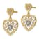 14k Yellow Gold and Rhodium Over 14k Yellow Gold Diamond-cut Heart
Beaded Filigree Dangle Earrings