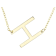 Sideways Initial H Necklace In Solid 14K Yellow Gold 18 Inch