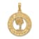 14k Yellow Gold Textured Saint Augustine with Palm Tree Circle Charm