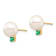 14K Yellow Gold 8-8.5mm White Round Freshwater Cultured Pearl Emerald
Post Earrings