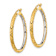 14k Yellow Gold and Rhodium Over 14k Yellow Gold 1 3/8" Polished
Diamond-Cut Circle Hoop Earrings