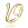Serpent CZ Pave Bypass Ring In 14K Gold Over Brass