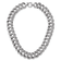 Rhodium Over Sterling Silver Polished 20mm Triple Circle Link Necklace