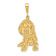 14k Yellow Gold Textured Beagle Pendant