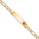 10k Yellow Gold Medical Soft Diamond Shape Red Enamel Figaro Link ID Bracelet