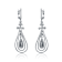 CZ Triple Outline Teardrop Drop Earrings In Sterling Silver
