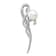 Rhodium Over Sterling Silver 8-9mm White Button Freshwater Cultured
Pearl Brooch