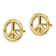 14k Yellow Gold 3D Polished 10.2mm Peace Symbol Stud Earrings